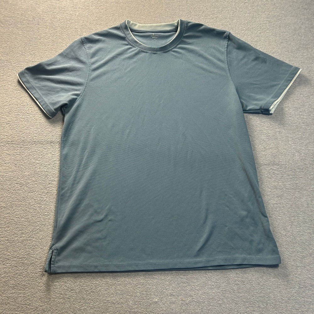 Junction West Athletic Shirt Mens XL Blue Gray Performance CrewNeck Short Sleeve